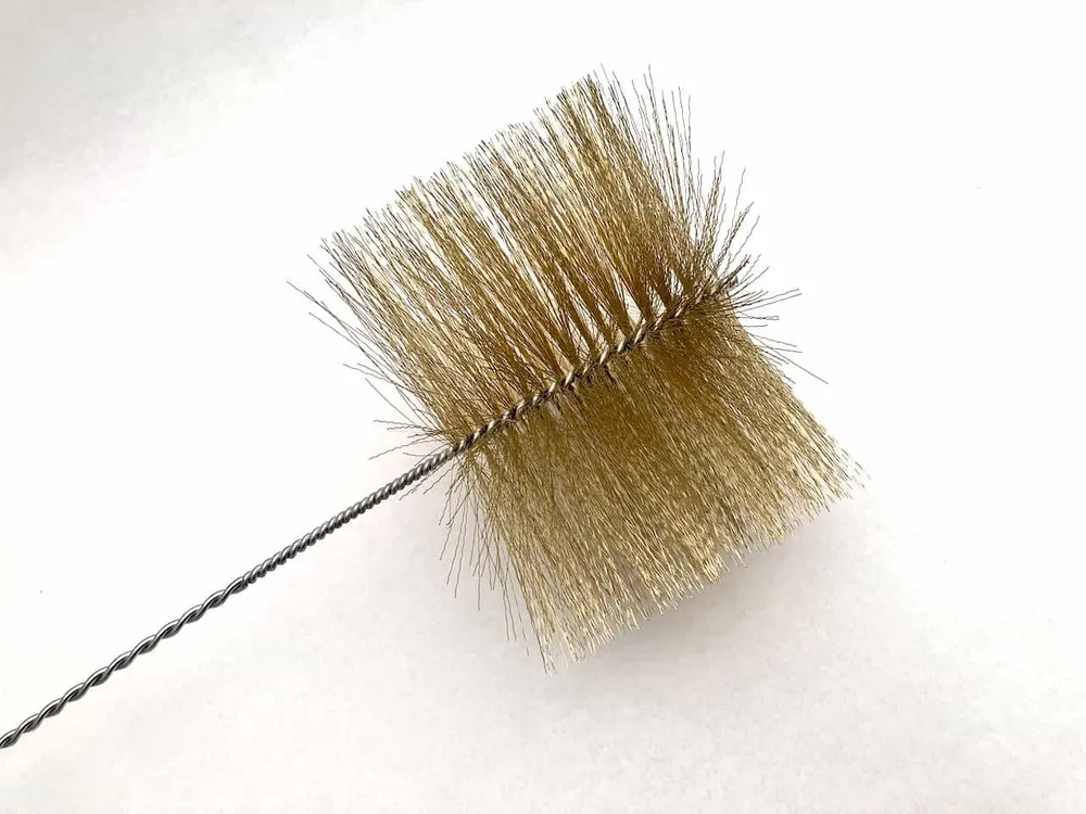 Stěrka na trubky 180mm Kartáč na trubky ocelový drát mosazný 2m