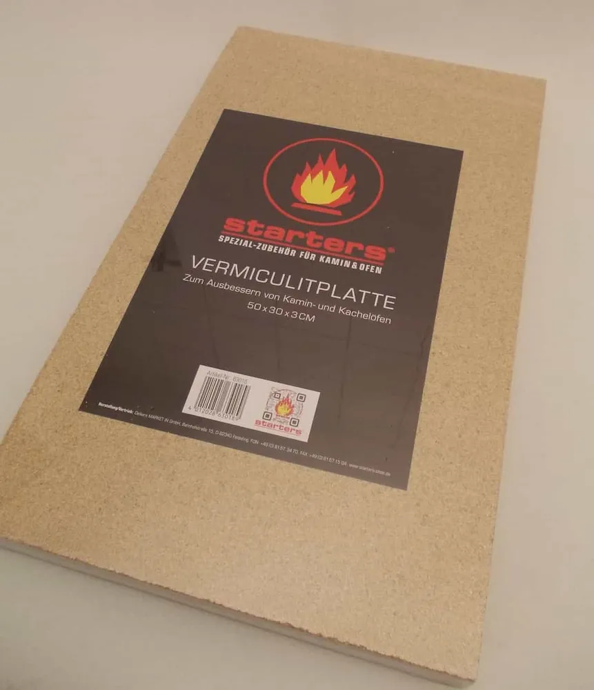 Vermikulitová deska 50x30x3cm šamotová náhradní deska do topeniště