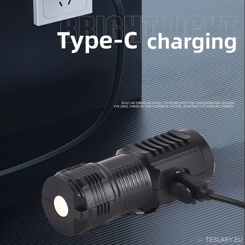 Kompaktní ultra -jasná Mini LED svítilna s nabíjecí baterií USB - 5 nastavitelných režimů, přenosný odolný, ideální pro no...