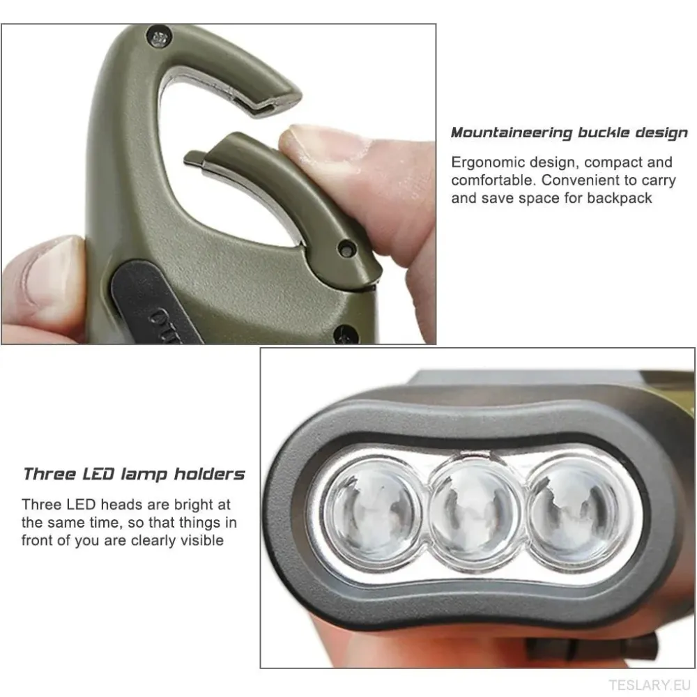 Přenosná solární poháněná nouzová nouzová svítilna lehká ručně klikaná světlo LED LED TOTORCH
