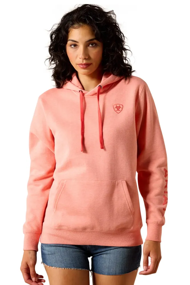Logo 2.0 naisten huppari Peach Amber Heather XL