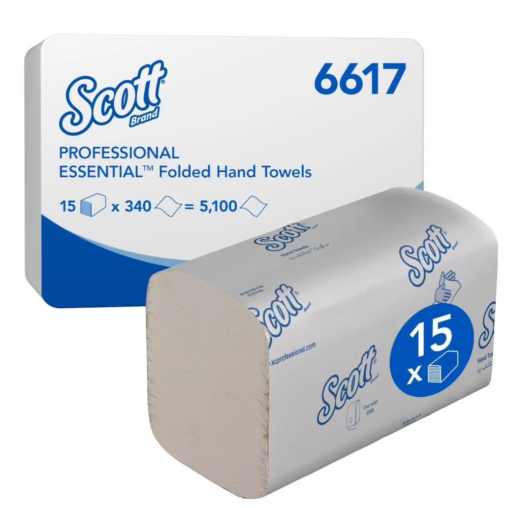 Desktop Label Toalhas Scott® Indispensable ™ - Interfold / White / Klein - 15 Clipes x 340 folhas | Papelão (15 pacotes)