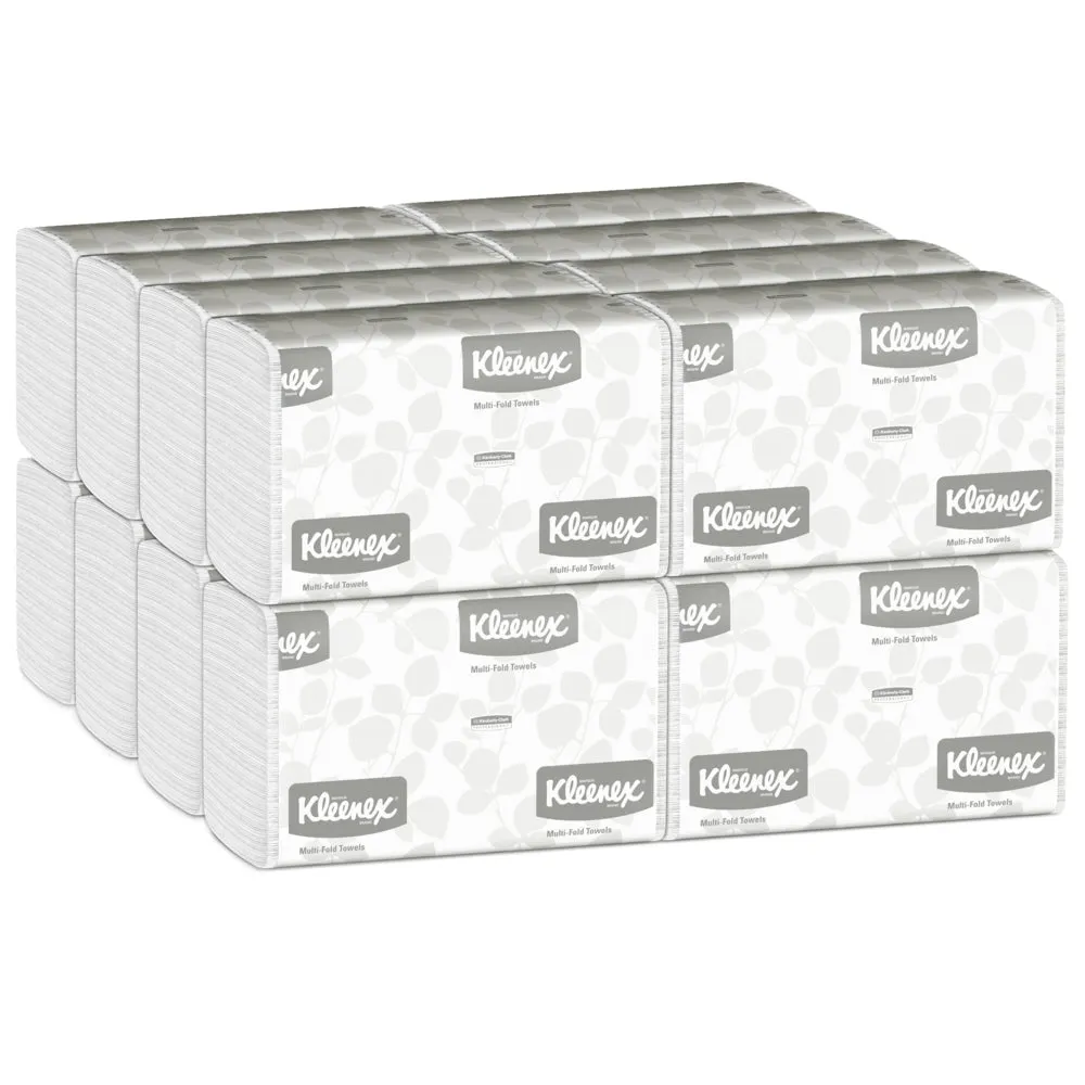 Monitor Light Toalhas Kleenex® - Multifold / White / Medium - 16 Clipes x 150 folhas | Papelão (16 pacotes)