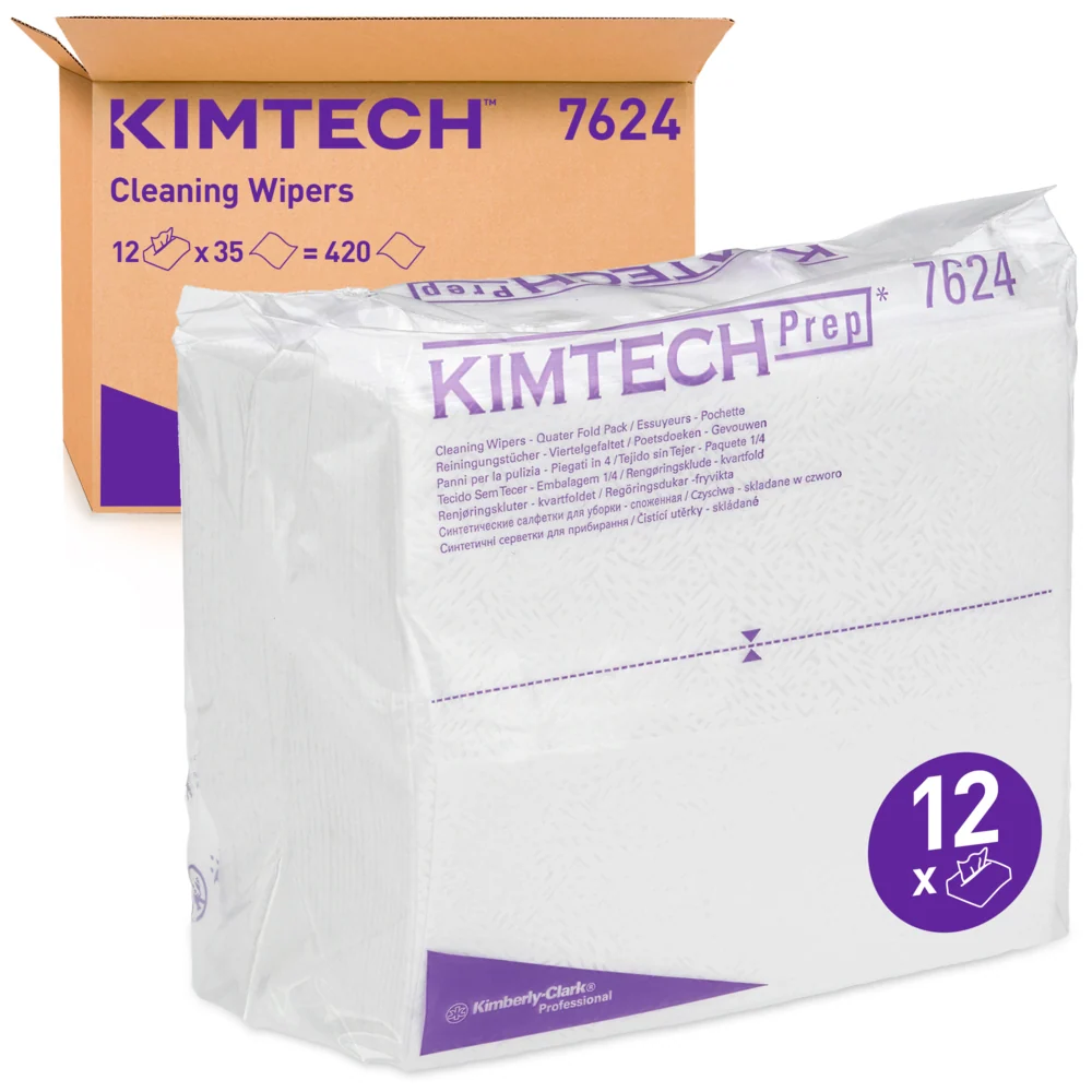 Recurso de limpeza pura de Kimtech® - Quarter / White - 12 pacotes x 35 folhas | Papelão (12 pacotes) from Japan