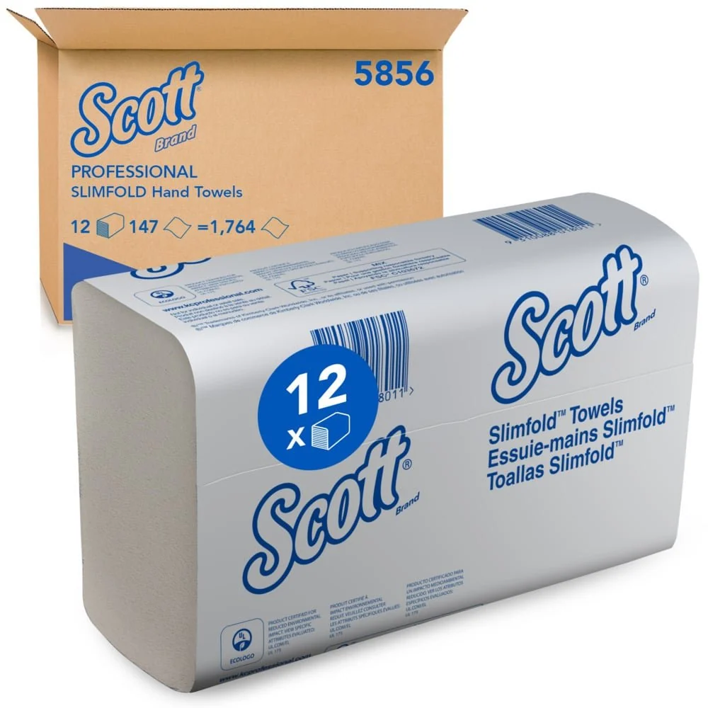 Toalhas Scott® Slimfold - dobradas / brancas - 16 clipes x 110 folhas | Papelão (16 pacotes)