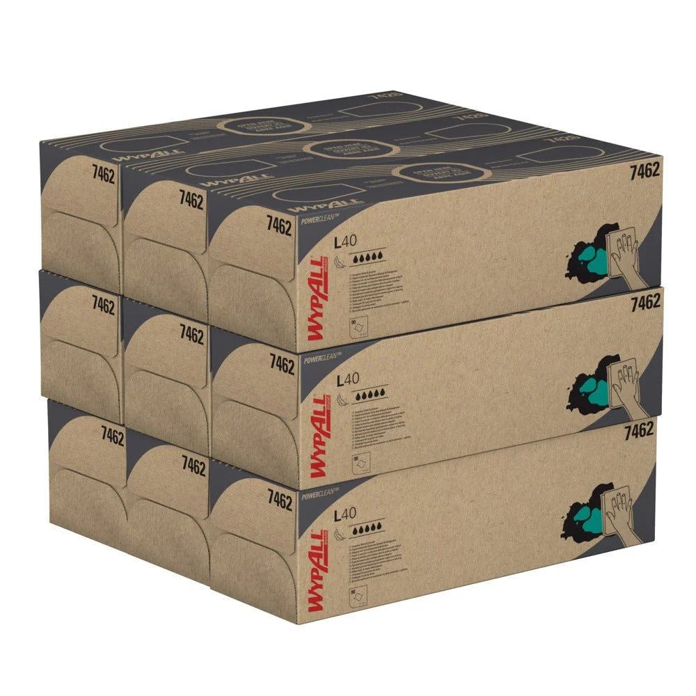 Wypall® L40 PowerClean - CUSCO Caixa / branco - 9 caixas x 90 folhas | Papelão (9 caixas)