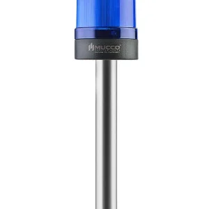 BLIKAJÍCÍ ø70 MATICE KONN. SIGNALIZAČNÍ MAJÁK S BZUČÁKEM, 40-250V AC/DC, MODRÝ S 20CM PRODLOUŽENOU TRUBKOU,SNT-S725-FB-4-20T