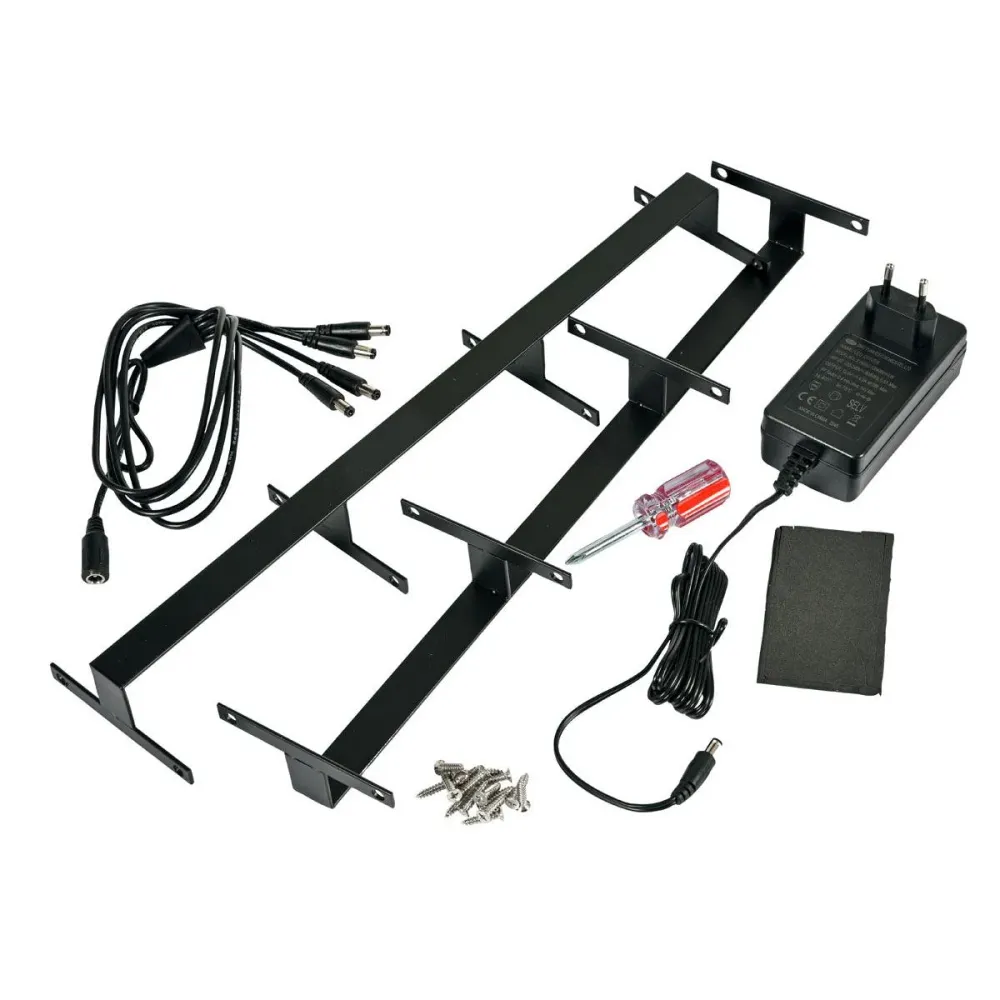 LED -stapelstation voor 4 sets van 12 305 x 124 x 430 mm zwart | Pack (1 stuk)