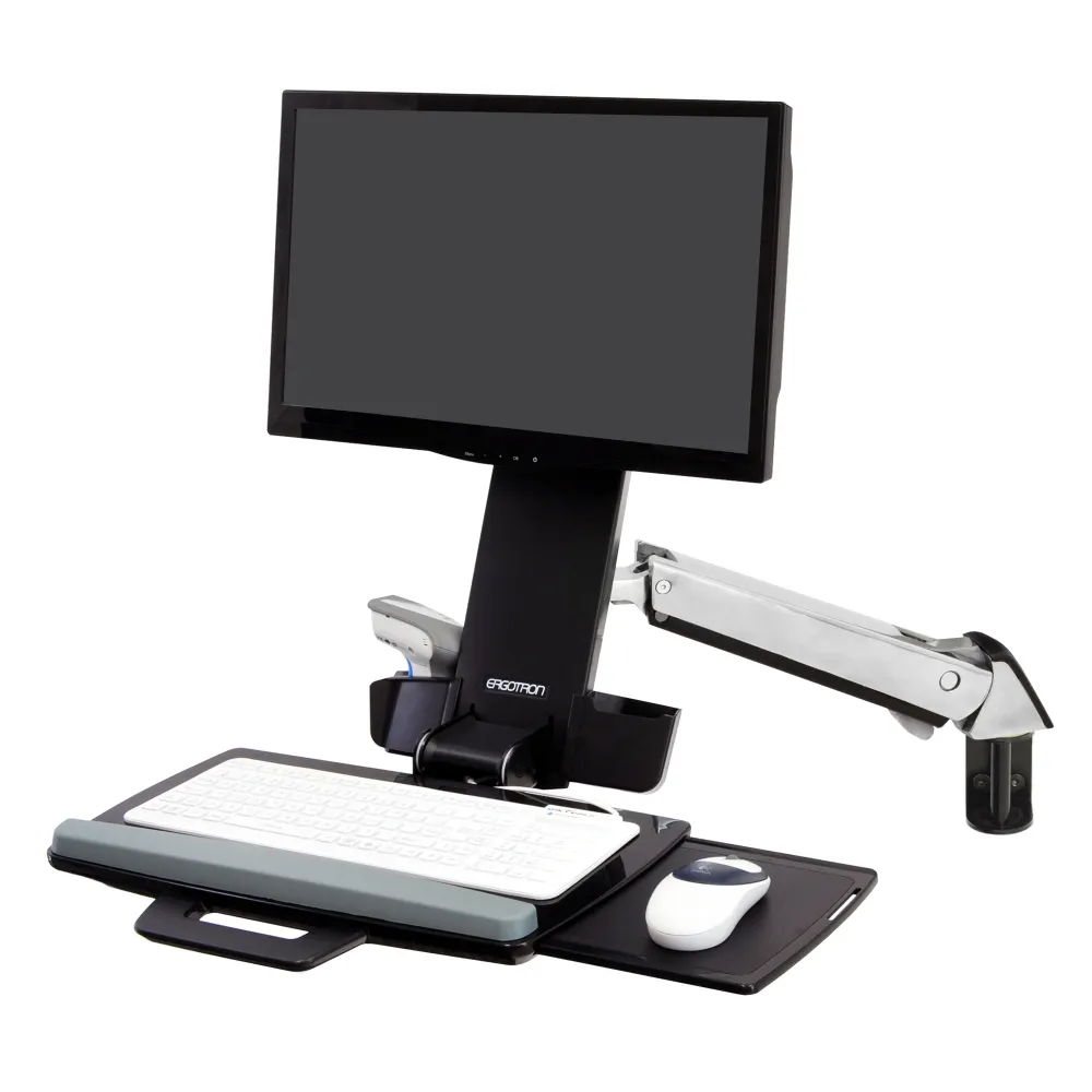 Ergotron StyleView Sit-Stand Combo Arm - Mounting kit (articulating arm, wall track mount) LCD display / keyboard / mouse...