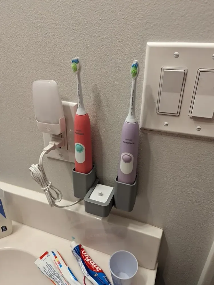 Disclosing Solution Soporte Philips Sonicare para dos cepillos de dientes y cargador Orange