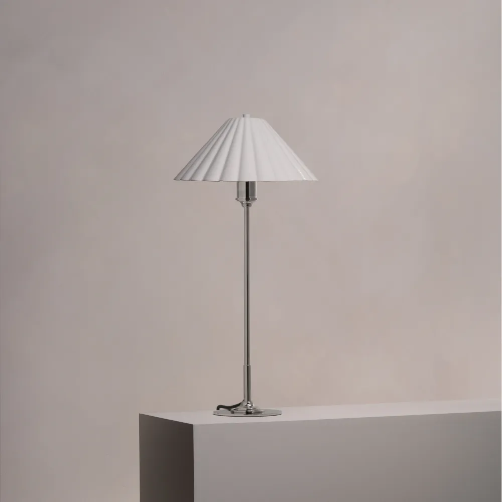 Cotswold Medium Table Lamp Fine Porcelain - Polished Nickel