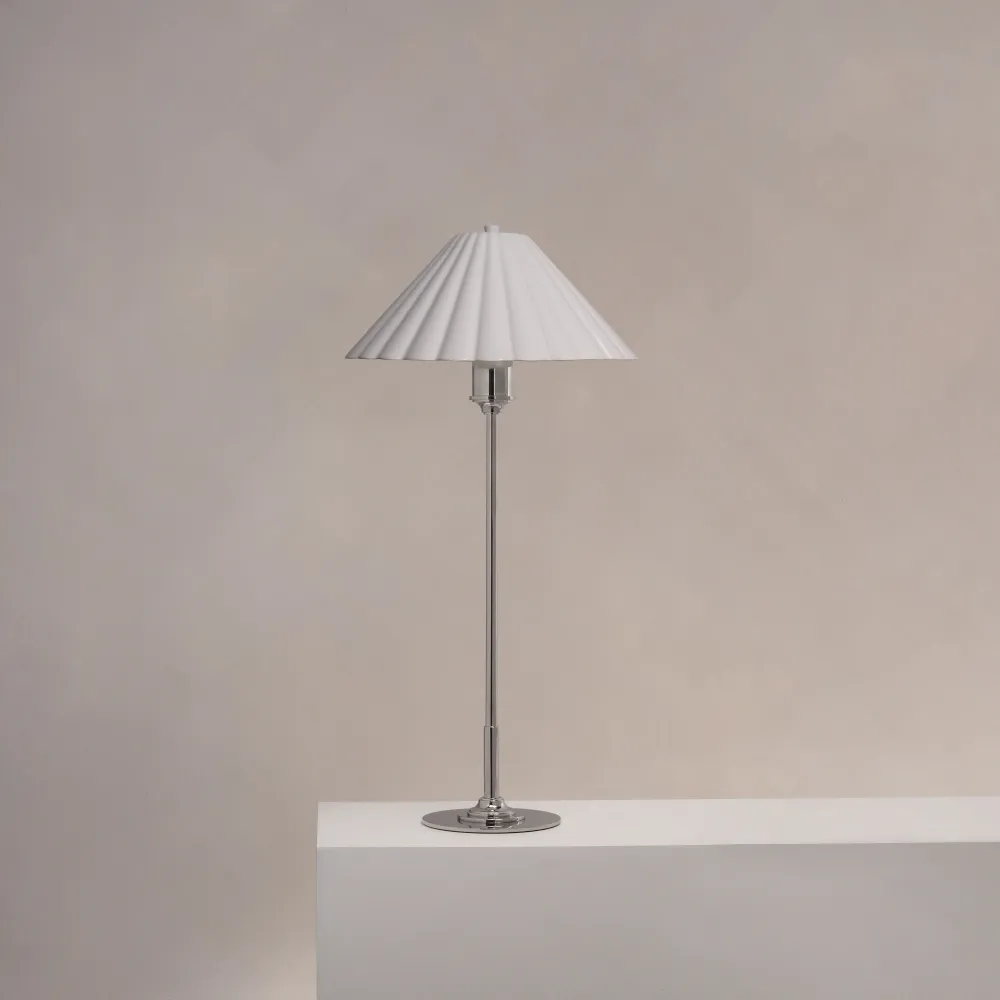 Cotswold Medium Table Lamp Fine Porcelain - Polished Nickel