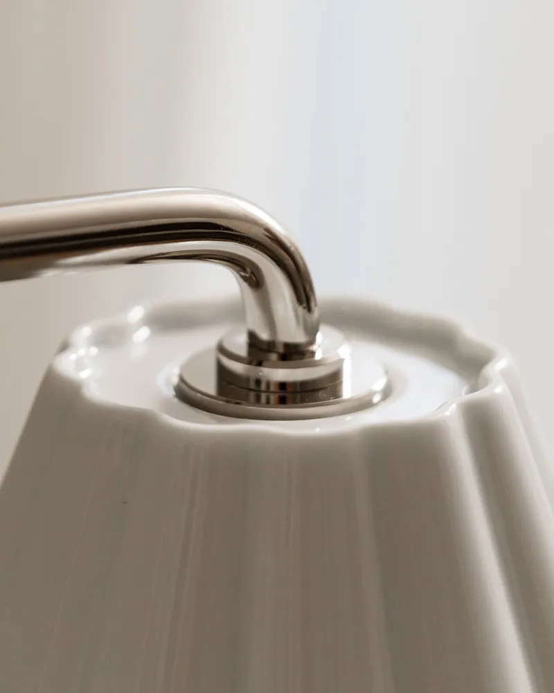 Cotswold Paired Table Lamp Fine Porcelain - Polished Nickel