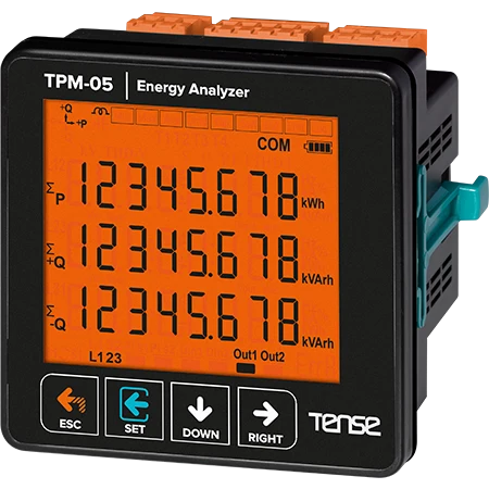 Analyzátor parametrů 3 fázové sítě proudů napětí frekvencí výkonu energie RS485