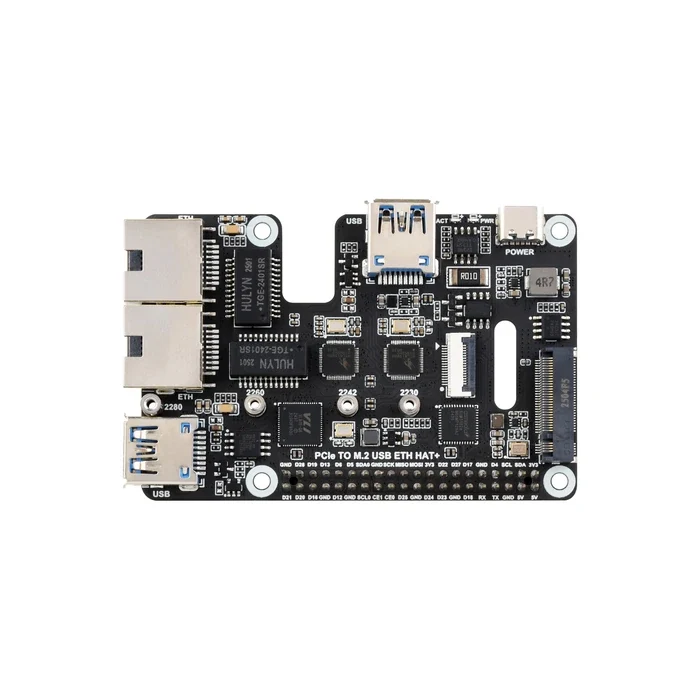 Waveshare PCIe na USB 3.2 Gen1/2.5G ETH/M.2 NVMe adaptér pro Raspberry Pi 5