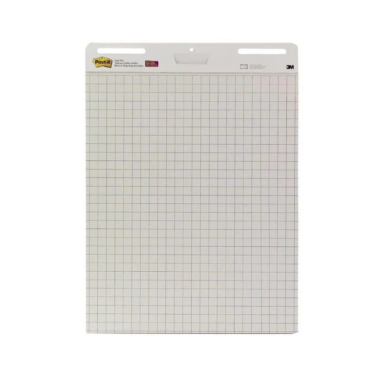 Post-IT® Super Sticky Selfathering Grafic/Flipchart pentru montarea pereților 566, alb, 58,4 cm x 50,8 cm, 20 coli/bloc, 2...