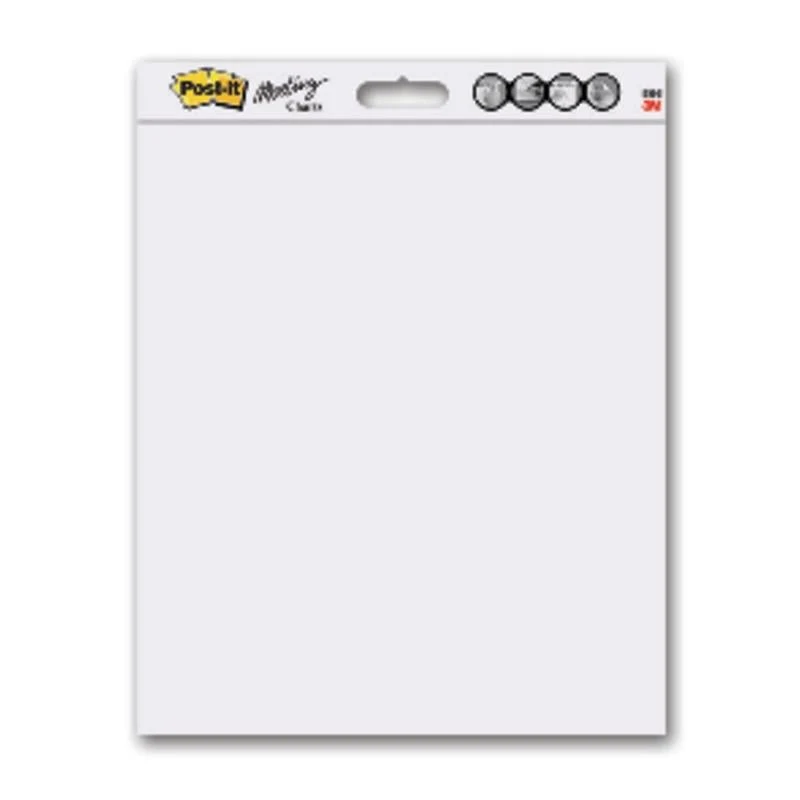 Post-IT® Super Sticky Selfathering Grafic/Flipchart pentru montarea pereților 566, alb, 58,4 cm x 50,8 cm, 20 coli/bloc, 2...
