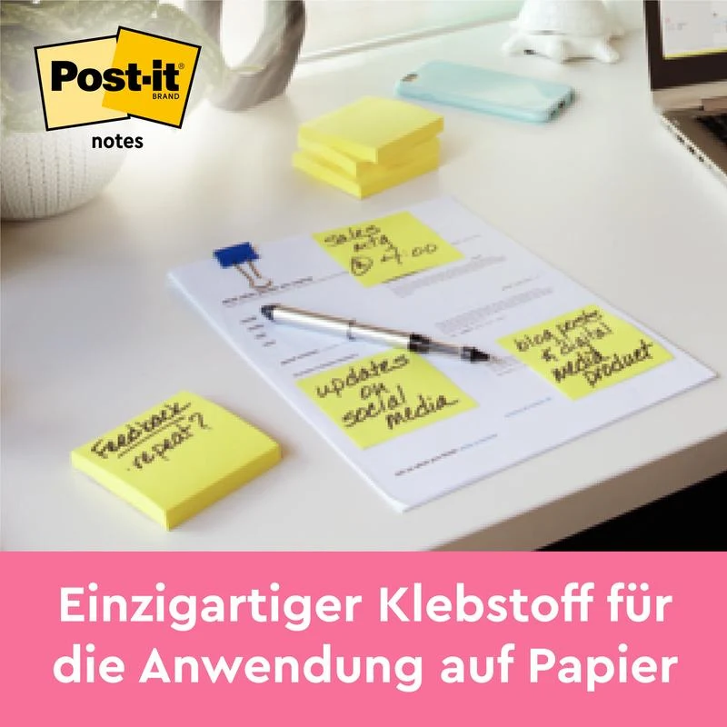 Poznámky Post-IT® 6810GB, 38 x 51 mm, žluté, 3 bloky 100 listů, 100% PEFC SGSCH-PEFC-COC-110078 | Balení (1 kus)