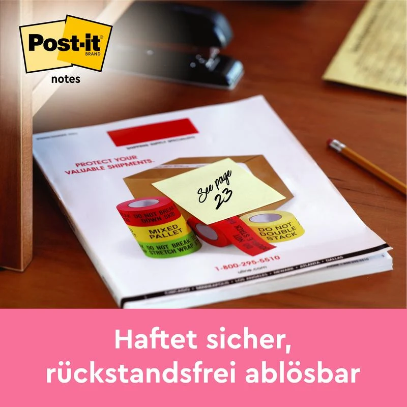 Poznámky Post-IT® 6810GB, 38 x 51 mm, žluté, 3 bloky 100 listů, 100% PEFC SGSCH-PEFC-COC-110078 | Balení (1 kus)