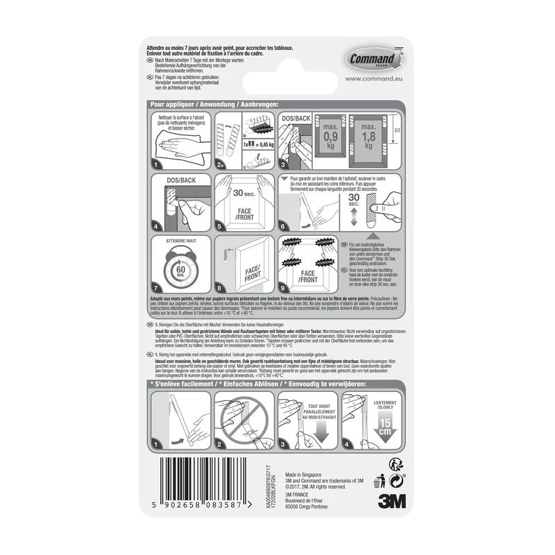 Command™ Bilder-Montage Strips S, klein, schwarz, 17202BLK | Packung (1 Stück)