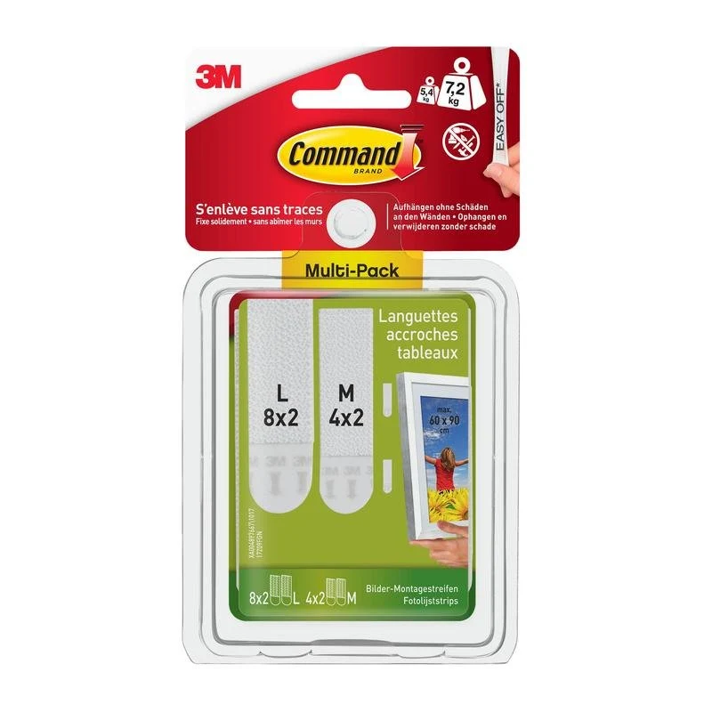 Command™ Bilder-Montage-Strips Multi-Pack 17209,je Pack mit 4 x 2 | Karton (7 Packungen)