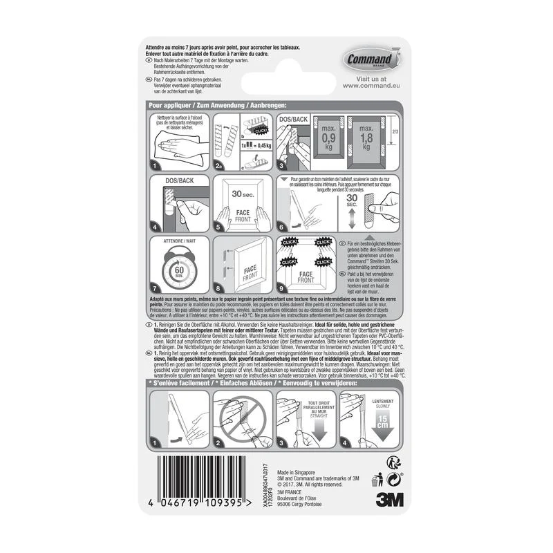 Kleine weiße Command™ Bilder-Montage Strips S 17202 | Packung (1 Stück)