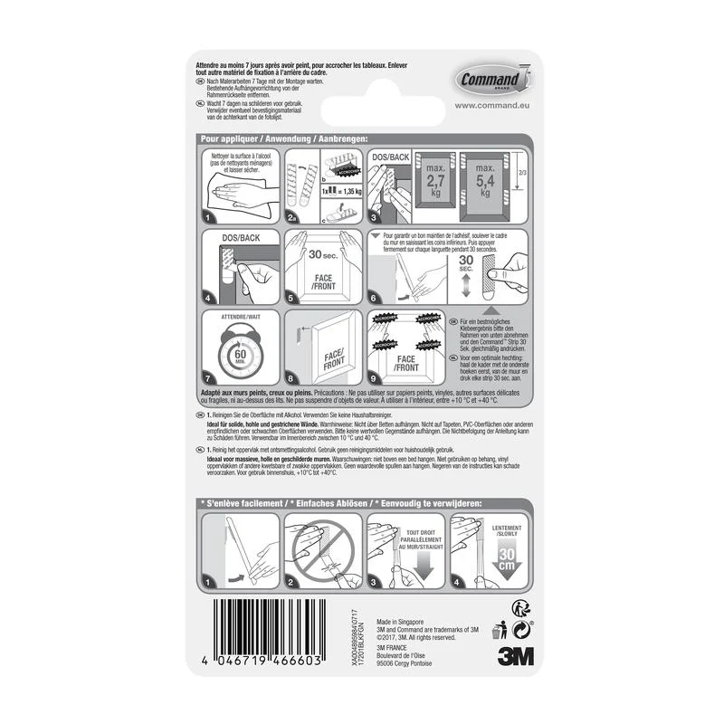 Medium-sized black command ™ picture assembly strips m 17201BLK | Pack (1 piece)