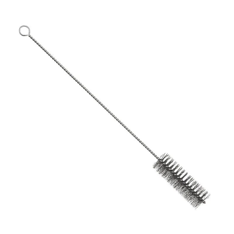 Heat Resistant Escova de tubo de detecção de metal, fio de ço nobre, cinza PBT, 500xø40mm