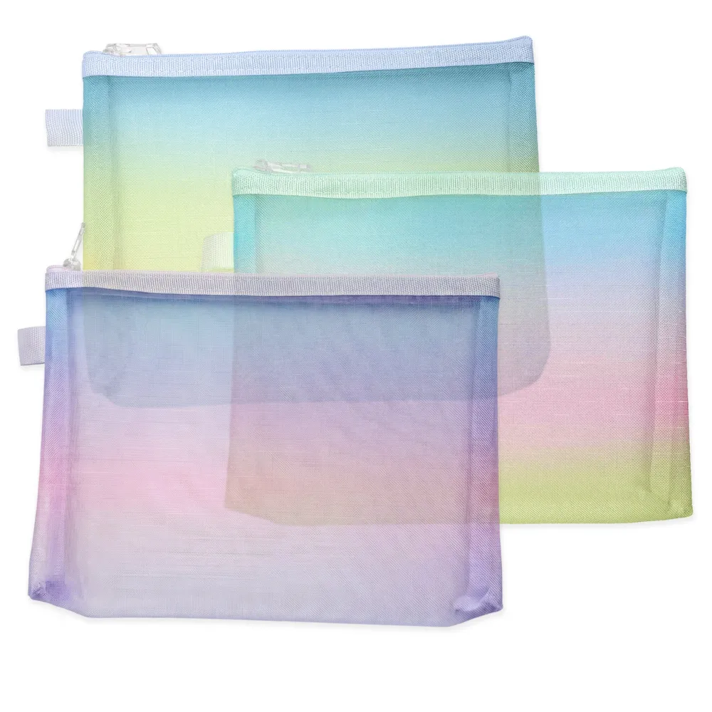 Gradient Nylon Mesh Zipper Pouch Enveseur sl