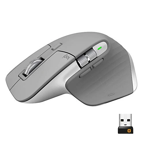 Bezdrátová myš Logitech MX Master 3, Bluetooth 2,4 GHz připojení přes USB přijímač, senzor 4000 DPI, ultrarychlé rolování,...
