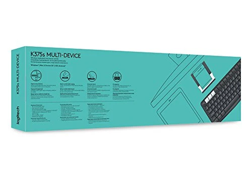 Logitech K375s sada bezdrátové klávesnice držáku smartphonu, Bluetooth 2,4 GHz připojení, více zařízení funkce snadného př...