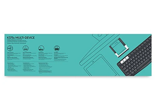 Logitech K375s sada bezdrátové klávesnice držáku smartphonu, Bluetooth 2,4 GHz připojení, více zařízení funkce snadného př...