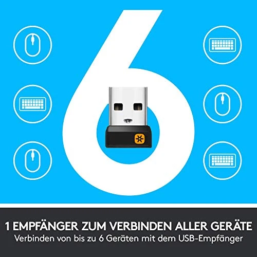 Sada bezdrátové klávesnice myši Logitech MK850 Performance, připojení Bluetooth 2,4 GHz přes USB přijímač, více zařízení,...
