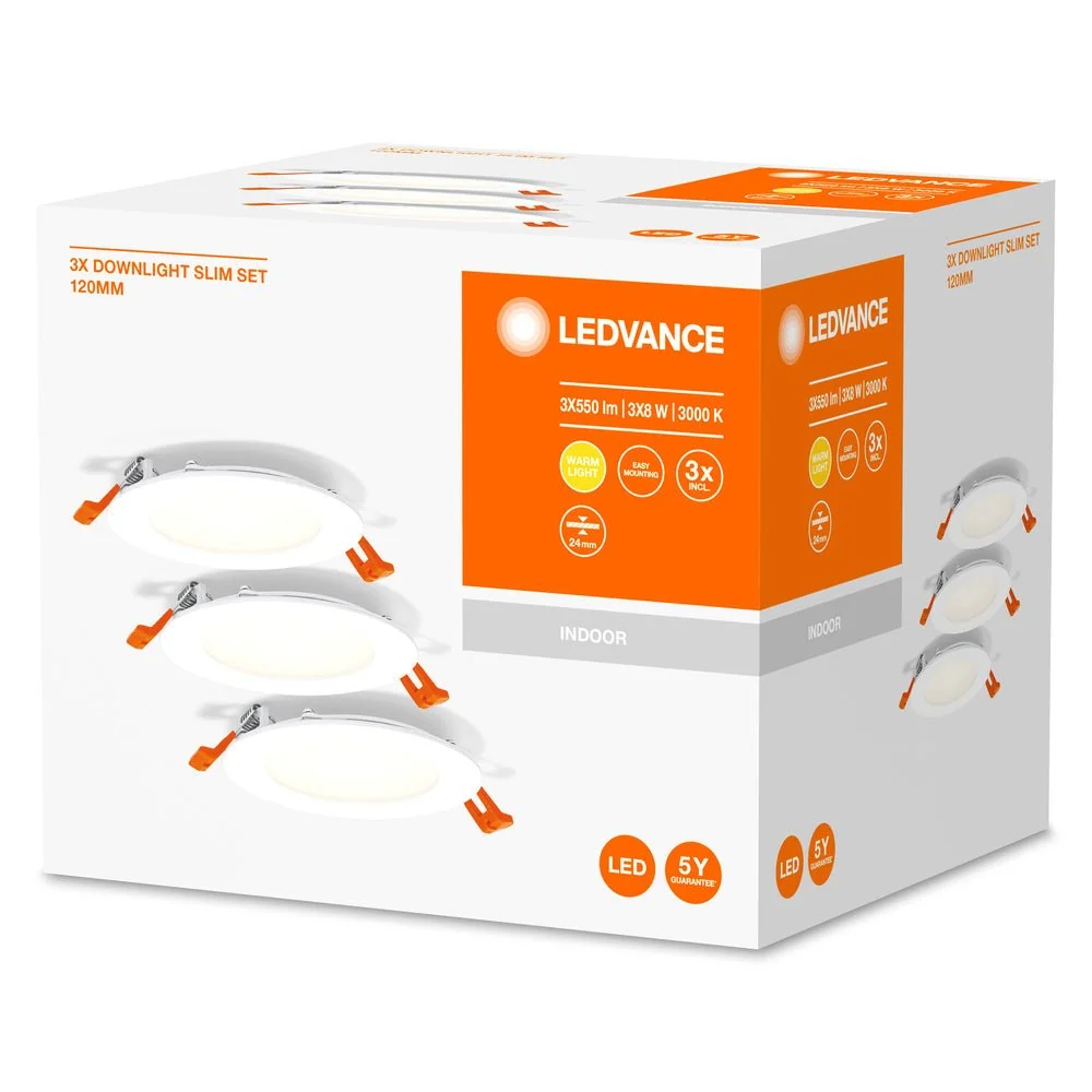 3 ks LED Podhledové svítidlo DOWNLIGHT 120, teplá bílá
