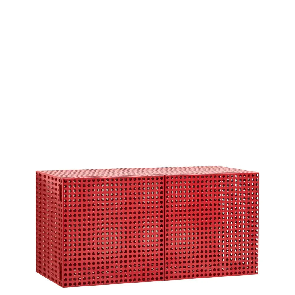 Nástěnná skříňka Perforated, Wine Red