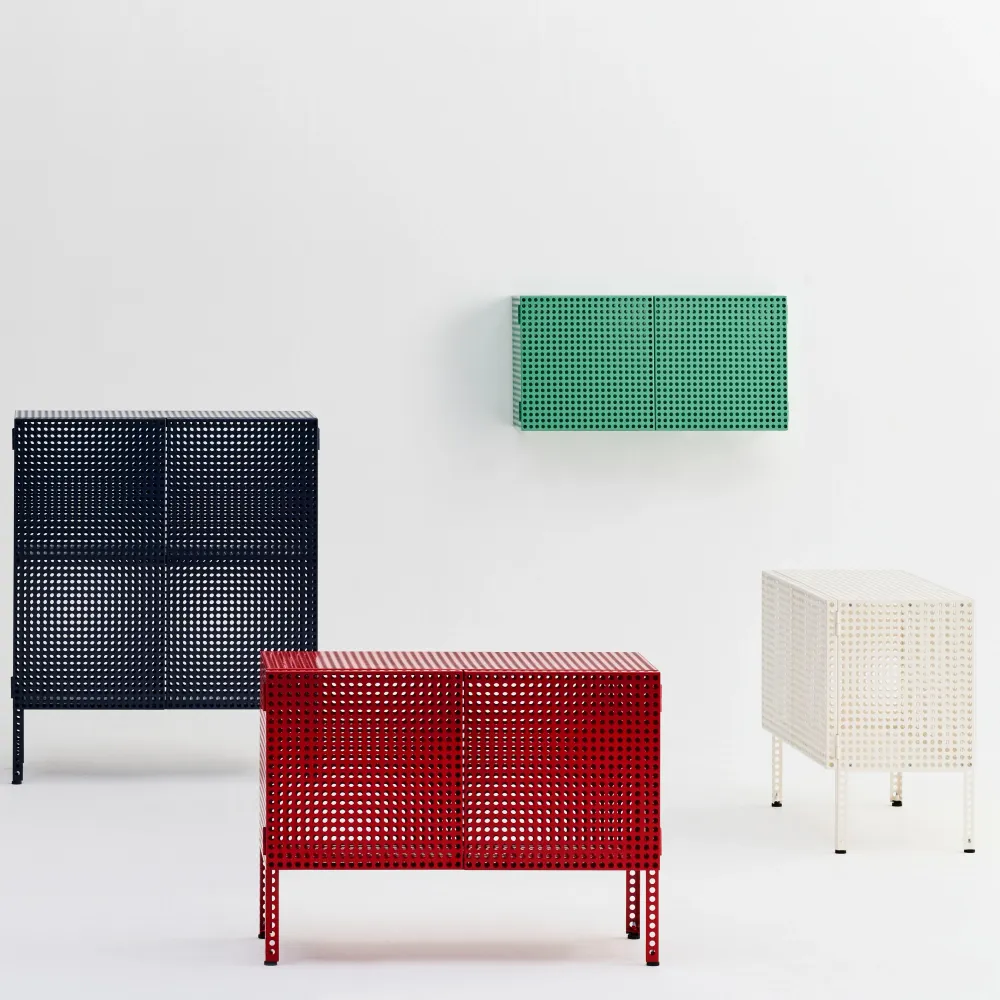 Nástěnná skříňka Perforated, Wine Red