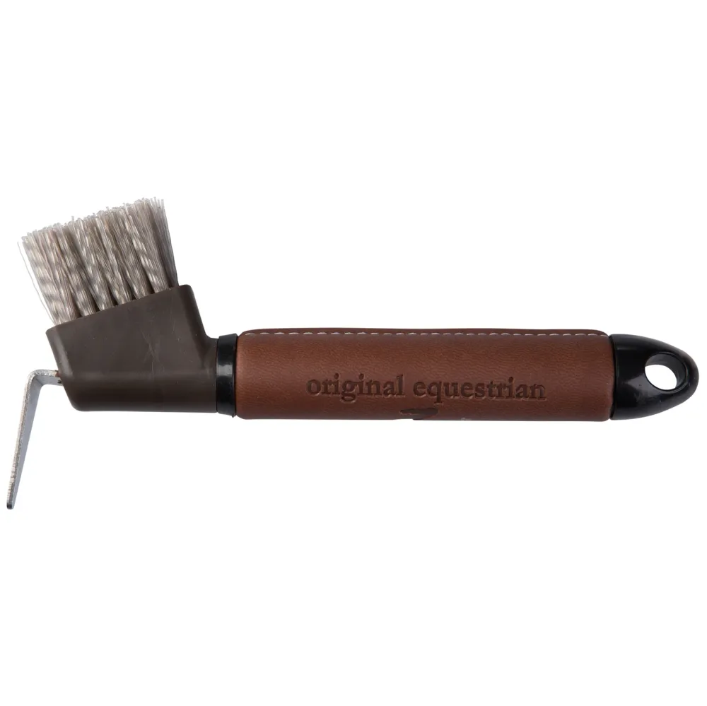 Limpia Cascos con Mango de Cuero Maddox Marrón oscuro 1