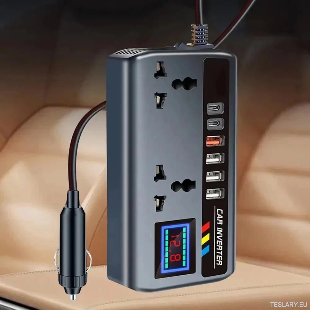 Invertor energie MultiOrt Car: 12V/24V ž 220 V s 9 nabíjecími porty - kompatibilní s EV