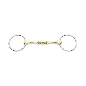KavalBit Double-Jointed Bradoon Bit Platinový 145 mm