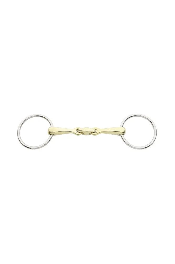 KavalBit Double-Jointed Bradoon Bit Platinový 145 mm