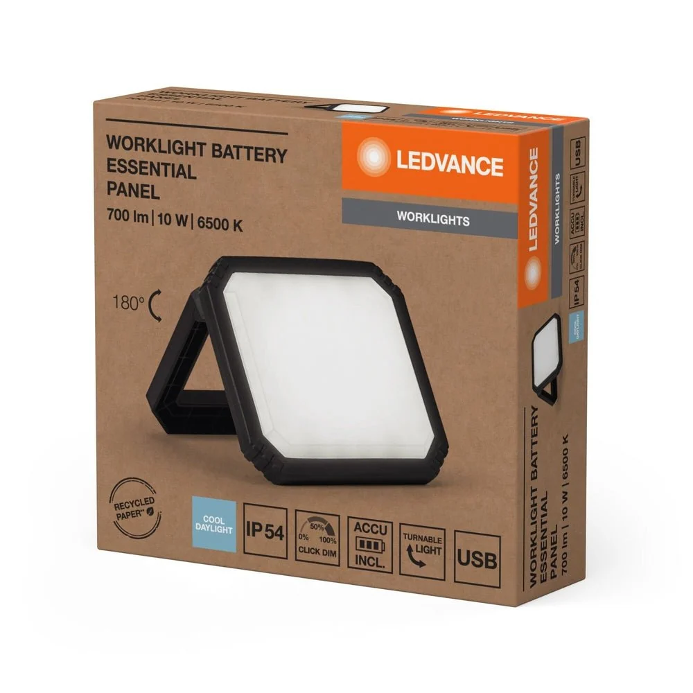Černé pracovné svítidlo 10W BATTERY, studená denní bílá