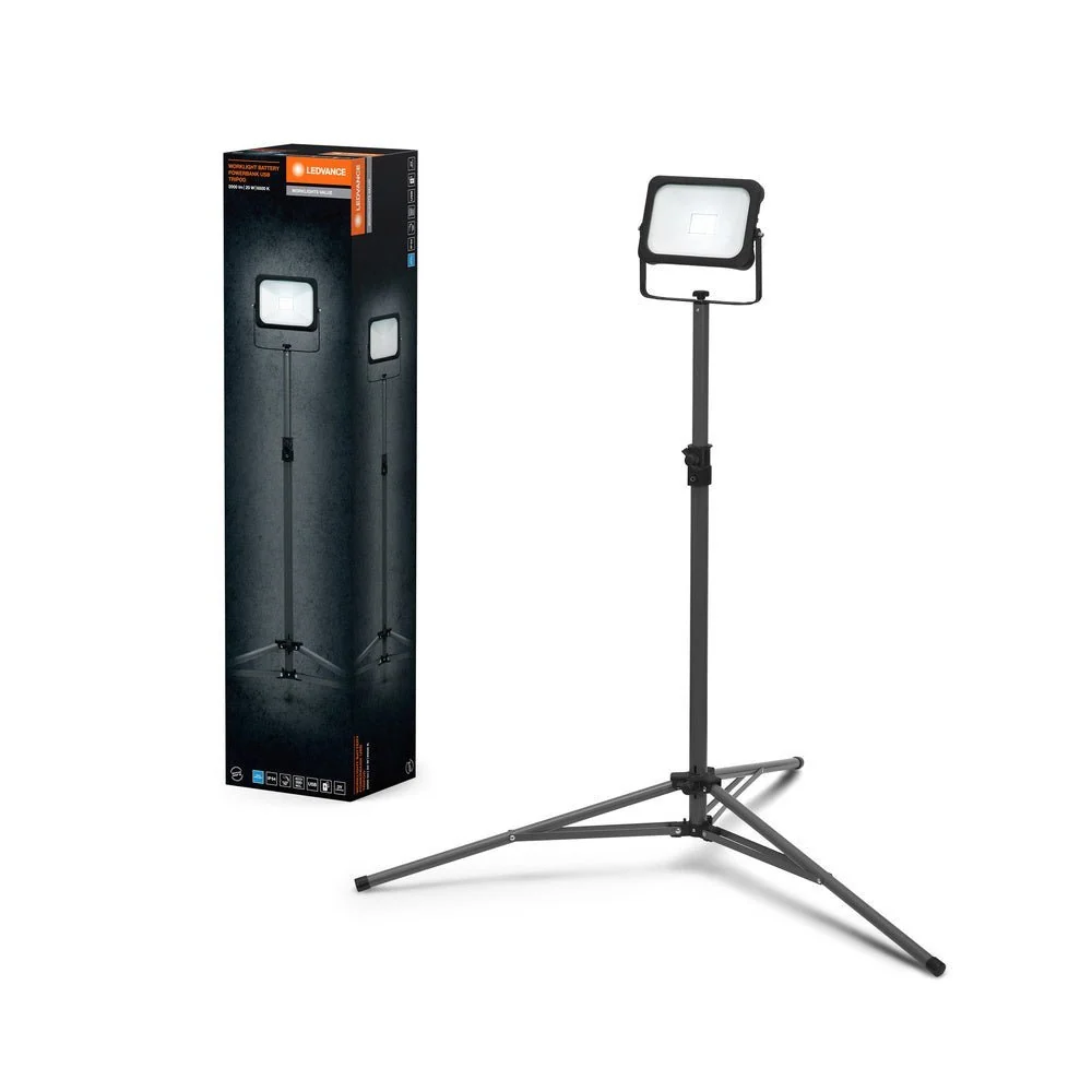 Pracovní svítidlo s externí baterií 20 W TRIPOD, studená bílá