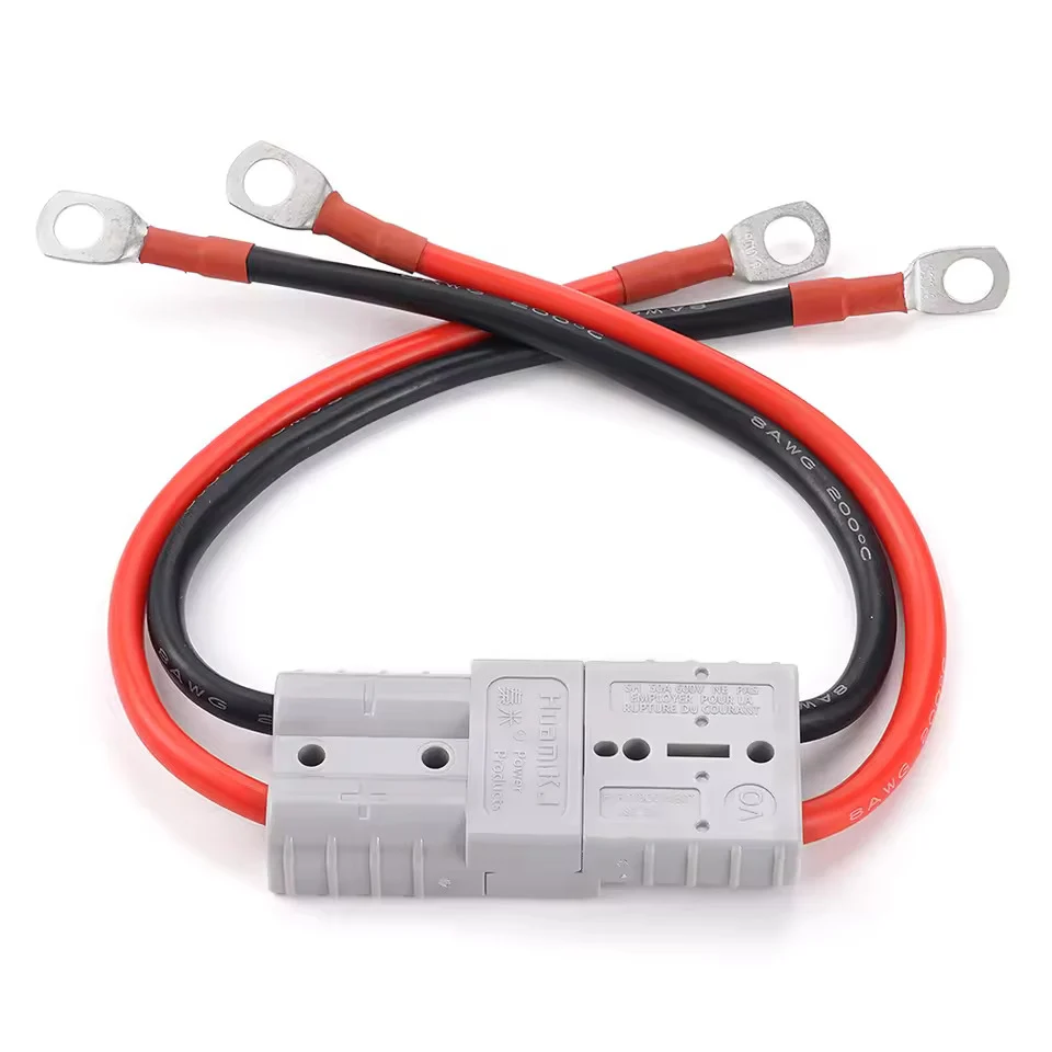 50A 600V vysokoproudové připojení, Anderson 50A na M8 rychlé bateriové připojení, 8 AWG 20 cm elektrický kabel pro LiFePO4...