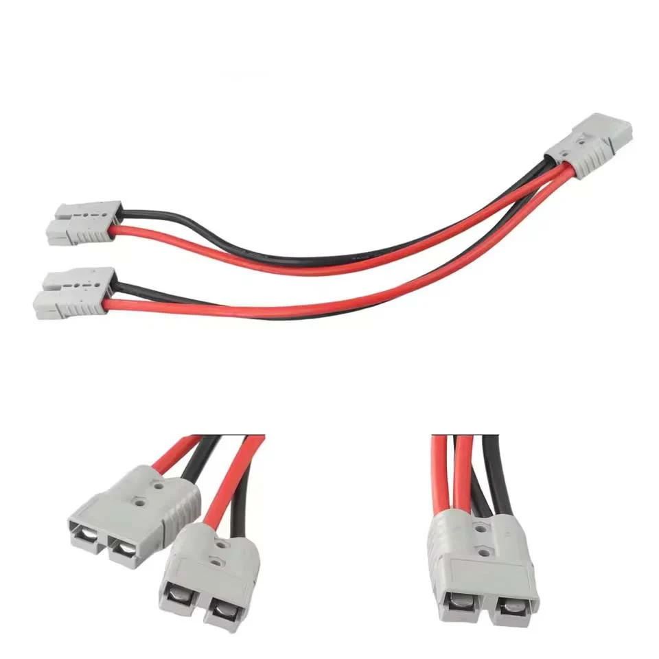 Anderson 50A 1 na 2 splitter Y-typ adaptér, Anderson konektor měděný konektor, 8AWG specifikace 30cm kabel, maximální prou...