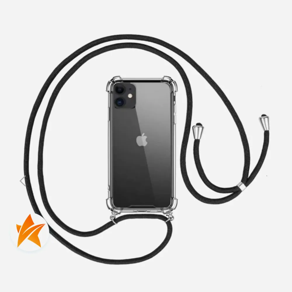 Pouzdro obal s černou šňůrkou na krk crossbody pro Apple iPhone 14