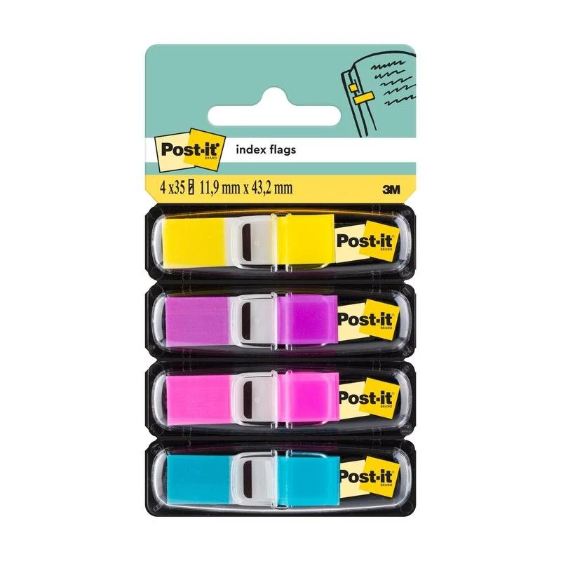 Post-it® Index Haftstreifen, Cestovní, 11,9 mm x 43,2 mm, 35 Haftstreifen/Spender