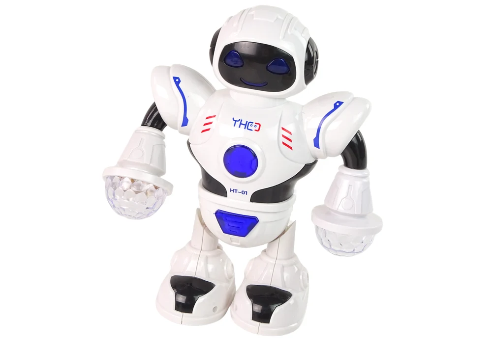 Interaktivní tančící robot s hudbou LED světly
