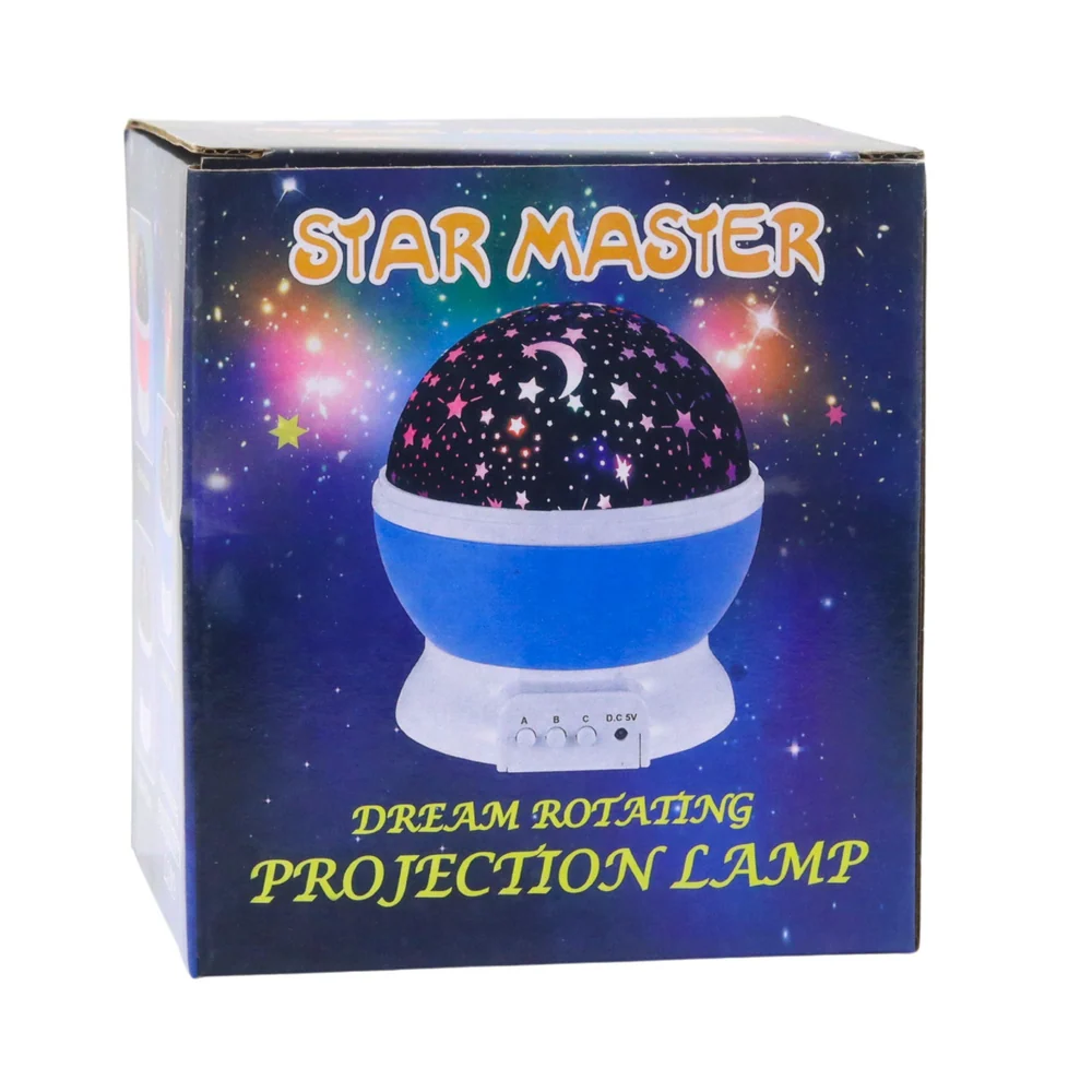 Rotující LED projektor hvězd – noční lampička růžová