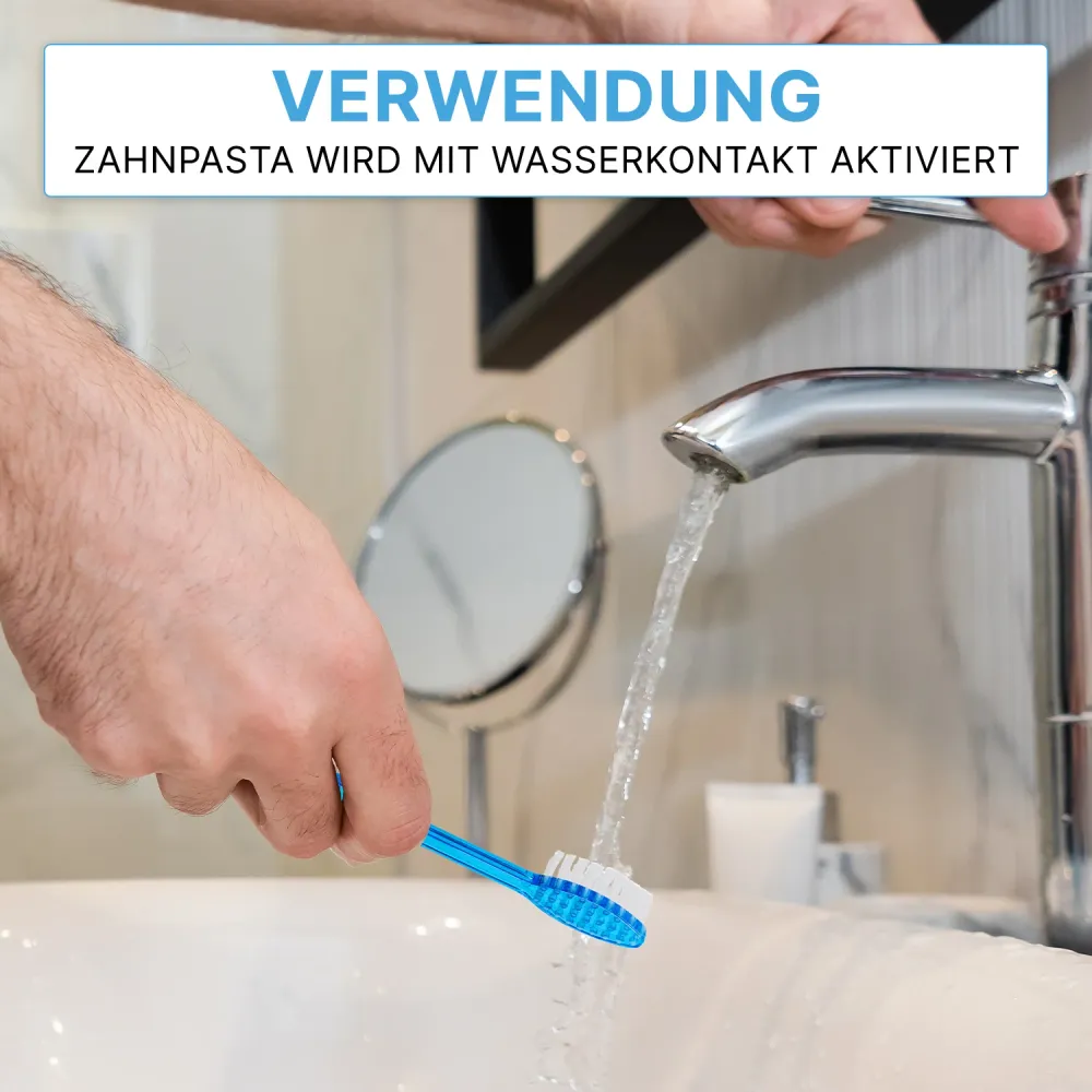 ARNOMED Einweg Zahnbürsten mit Zahnpasta, Dentalprodukte | Box (100 Stück)