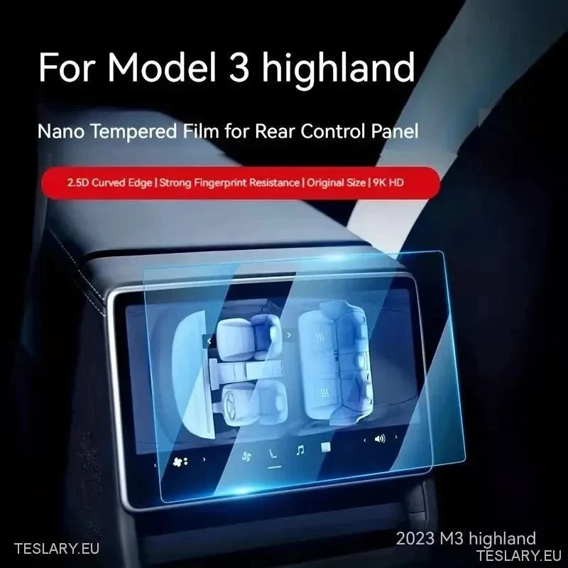 Tesla Model 3+ Highland/Y Juniper zadní obrazovky Tempered Screen Protector